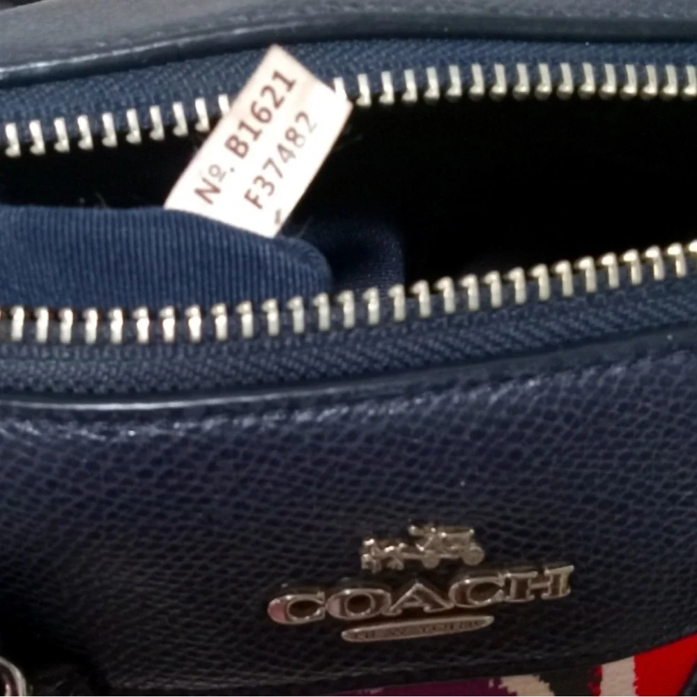 Coach Bennett Satchel Floral Print Navy Blue crossbody bag and handbag